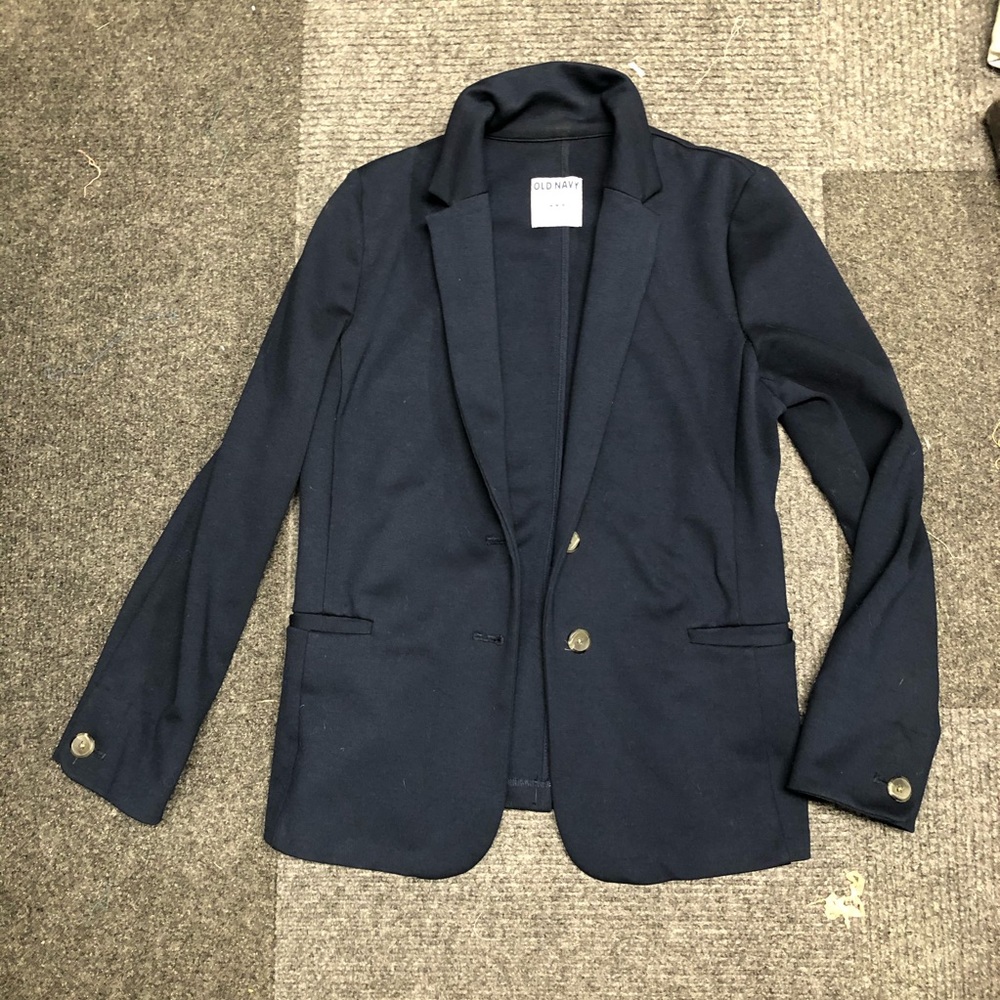 Navy Stretch knit blazer